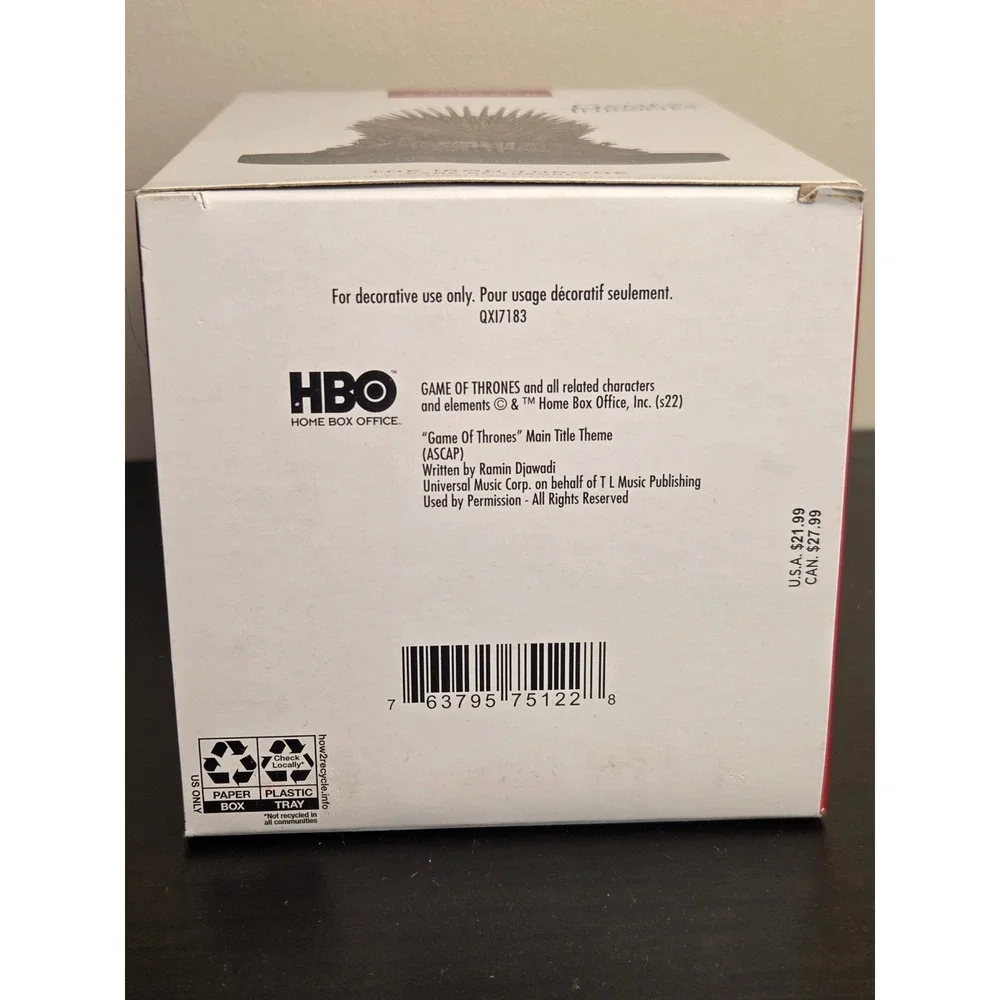 Hallmark Keepsake 2022 Game of Thrones The Iron Throne Musical Ornament QXI7183